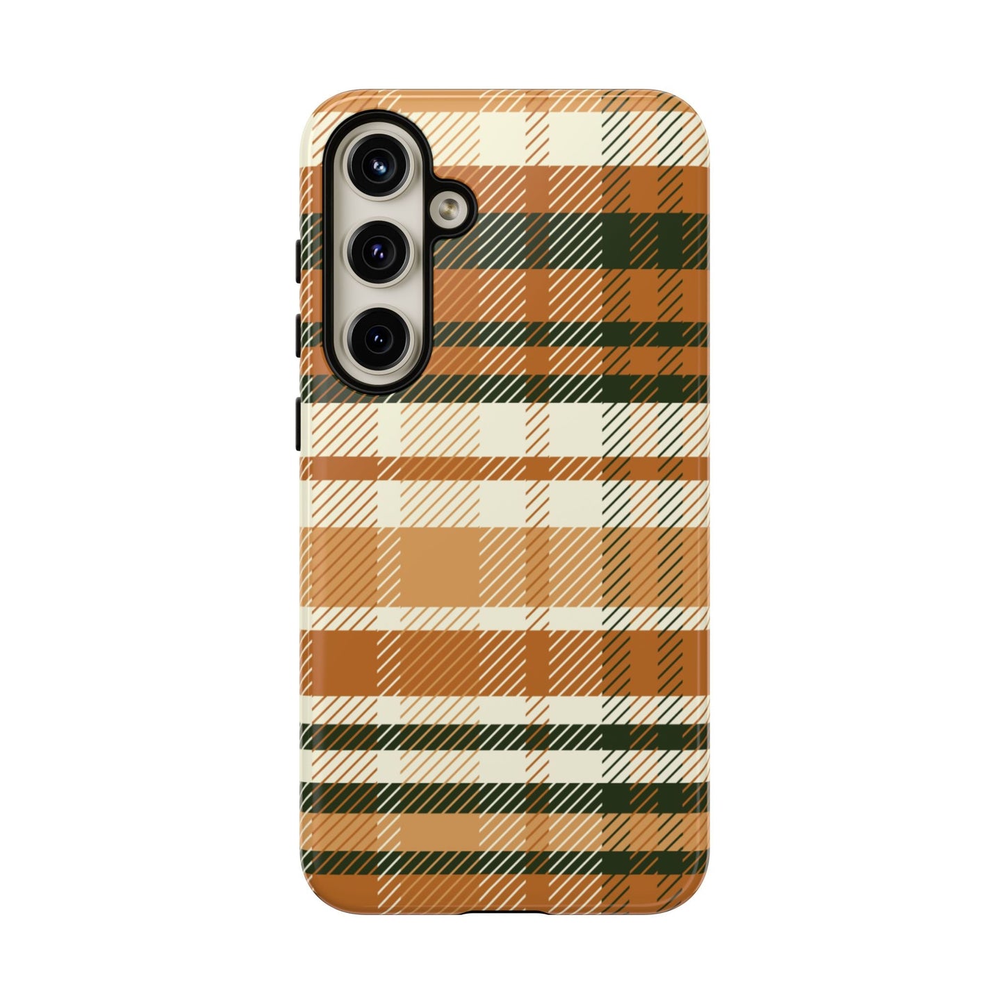 Samsung Galaxy Case - Pumpkin Spice Plaid Design - BOGO Cases