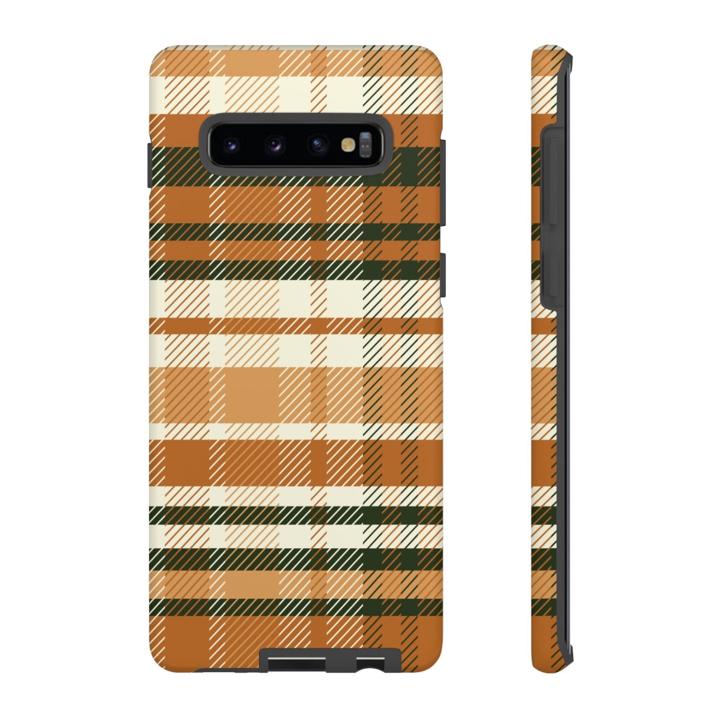 Samsung Galaxy Case - Pumpkin Spice Plaid Design - BOGO Cases