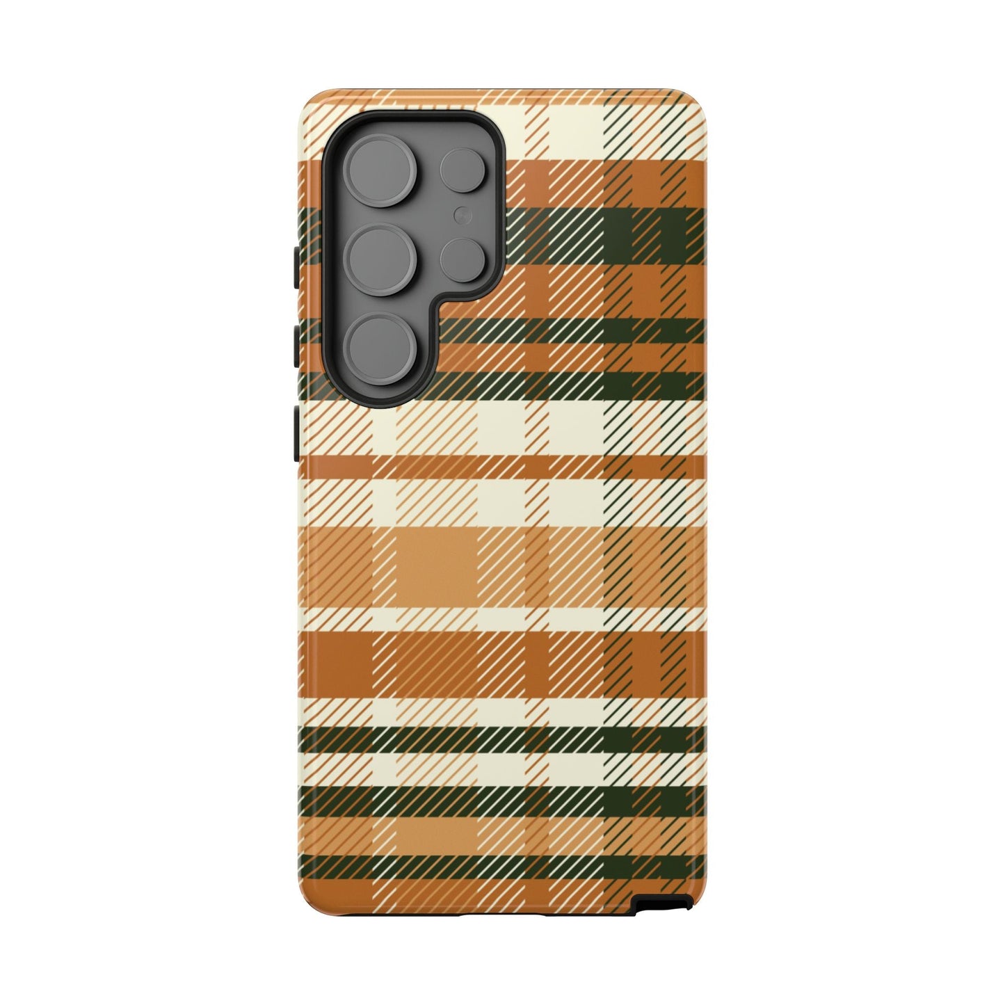 Samsung Galaxy Case - Pumpkin Spice Plaid Design - BOGO Cases