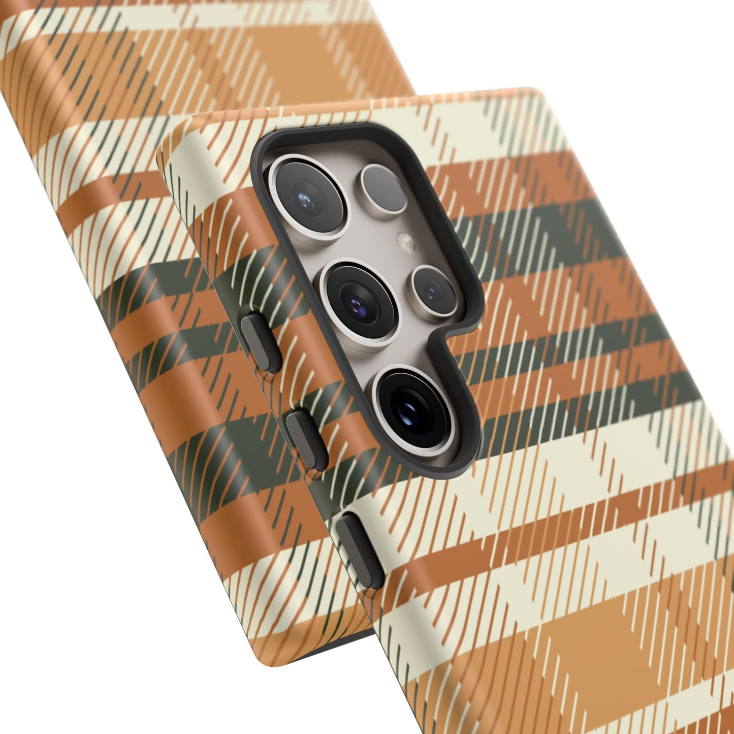 Samsung Galaxy Case - Pumpkin Spice Plaid Design - BOGO Cases