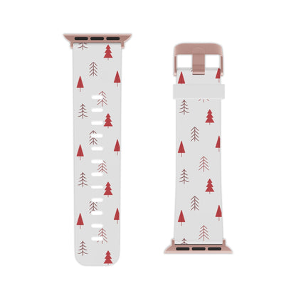 Scandi Red Pine Trees Apple Watch Band - BOGO Cases