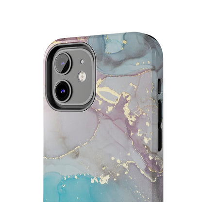 Sky Blue & Purple Marble Wave – iPhone Case with Fluid Swirl Pattern - BOGO Cases