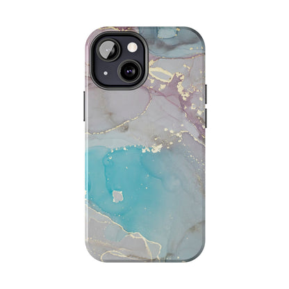 Sky Blue & Purple Marble Wave – iPhone Case with Fluid Swirl Pattern - BOGO Cases