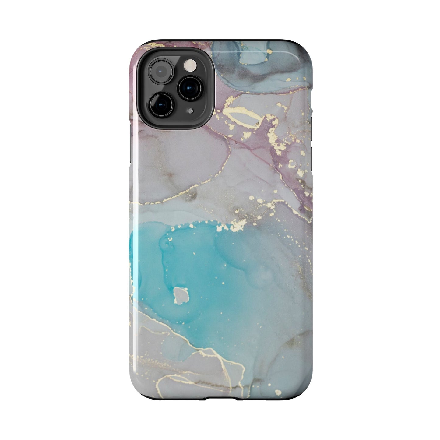 Sky Blue & Purple Marble Wave – iPhone Case with Fluid Swirl Pattern - BOGO Cases