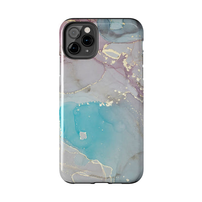 Sky Blue & Purple Marble Wave – iPhone Case with Fluid Swirl Pattern - BOGO Cases