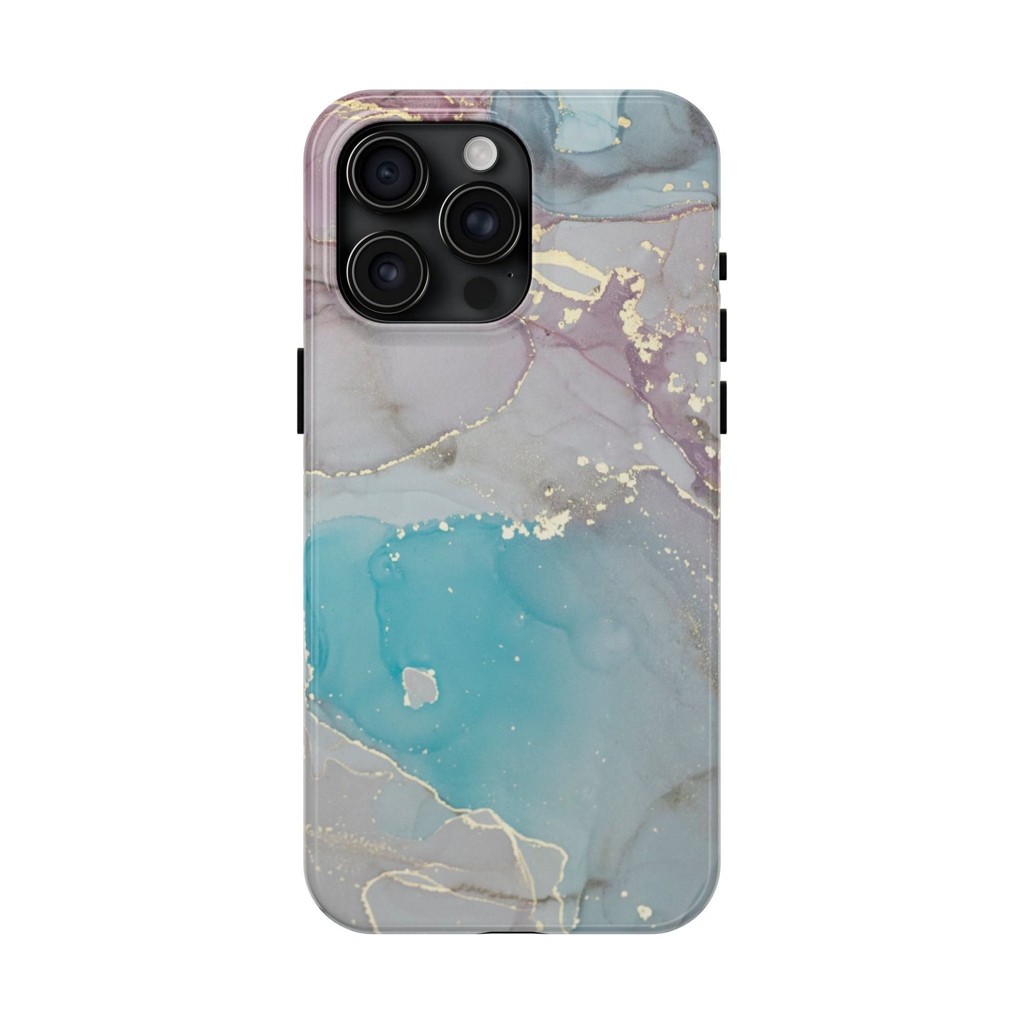 Sky Blue & Purple Marble Wave – iPhone Case with Fluid Swirl Pattern - BOGO Cases