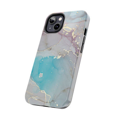 Sky Blue & Purple Marble Wave – iPhone Case with Fluid Swirl Pattern - BOGO Cases