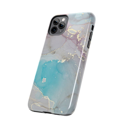 Sky Blue & Purple Marble Wave – iPhone Case with Fluid Swirl Pattern - BOGO Cases