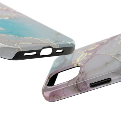 Sky Blue & Purple Marble Wave – iPhone Case with Fluid Swirl Pattern - BOGO Cases
