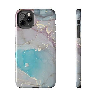 Sky Blue & Purple Marble Wave – iPhone Case with Fluid Swirl Pattern - BOGO Cases
