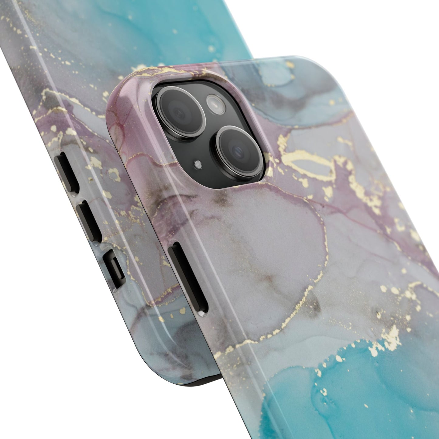Sky Blue & Purple Marble Wave – iPhone Case with Fluid Swirl Pattern - BOGO Cases