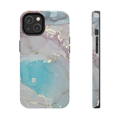 Sky Blue & Purple Marble Wave – iPhone Case with Fluid Swirl Pattern - BOGO Cases