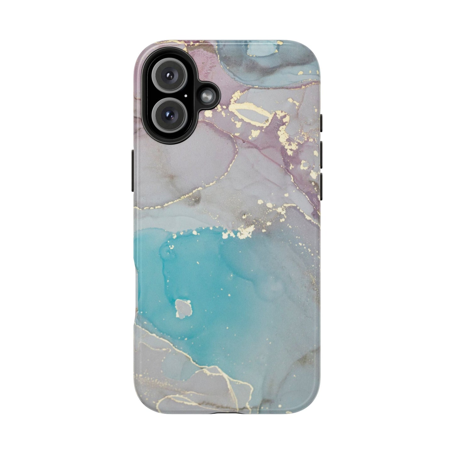 Sky Blue & Purple Marble Wave – iPhone Case with Fluid Swirl Pattern - BOGO Cases