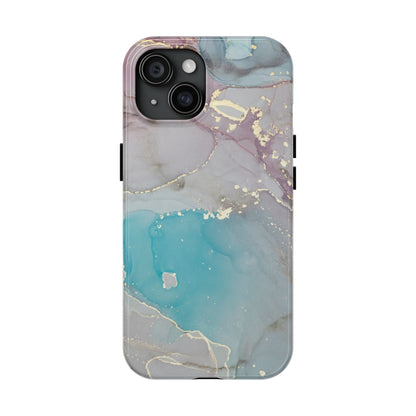 Sky Blue & Purple Marble Wave – iPhone Case with Fluid Swirl Pattern - BOGO Cases