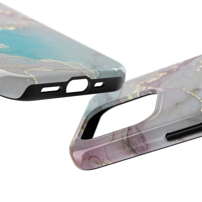 Sky Blue & Purple Marble Wave – iPhone Case with Fluid Swirl Pattern - BOGO Cases