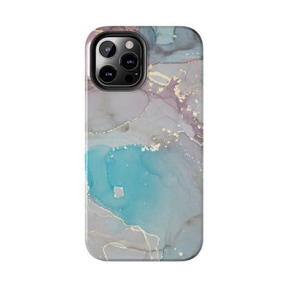 Sky Blue & Purple Marble Wave – iPhone Case with Fluid Swirl Pattern - BOGO Cases