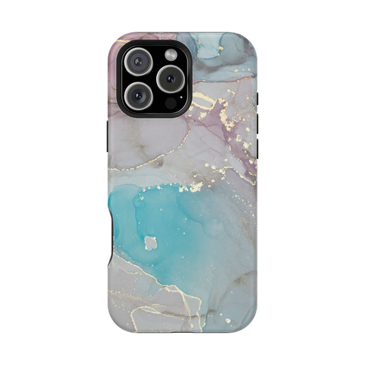 Sky Blue & Purple Marble Wave – MagSafe Case with Dreamy Marble Design - BOGO Cases