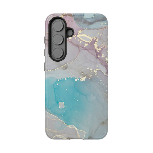 Sky Blue & Purple Marble Wave – Samsung Galaxy Case with Elegant Swirl Design - BOGO Cases