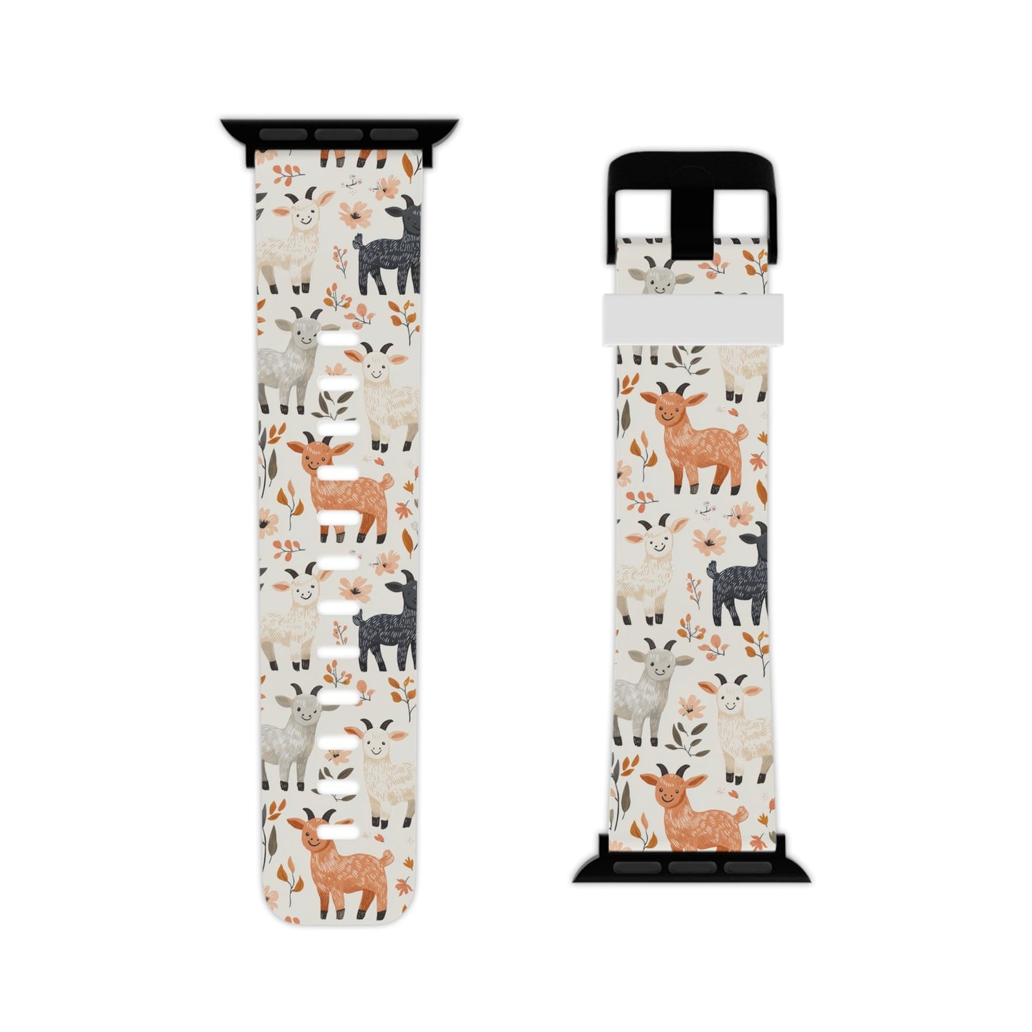 Smiley Goats & Dried Flowers Apple Watch Band - BOGO Cases