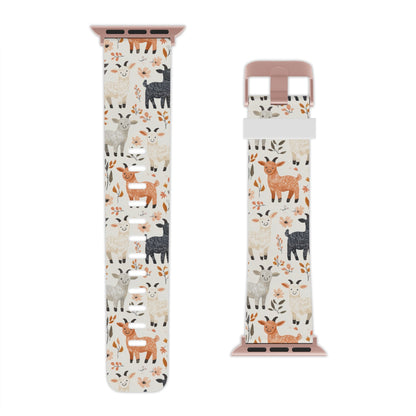 Smiley Goats & Dried Flowers Apple Watch Band - BOGO Cases