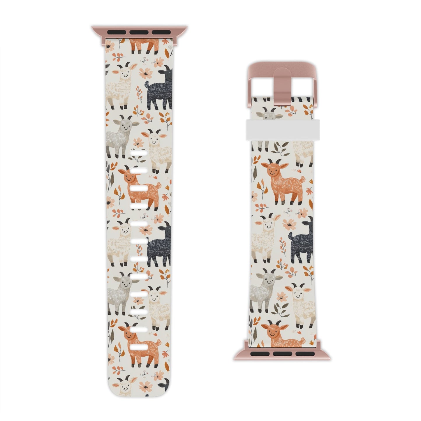 Smiley Goats & Dried Flowers Apple Watch Band - BOGO Cases