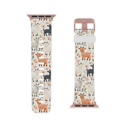 Smiley Goats & Dried Flowers Apple Watch Band - BOGO Cases