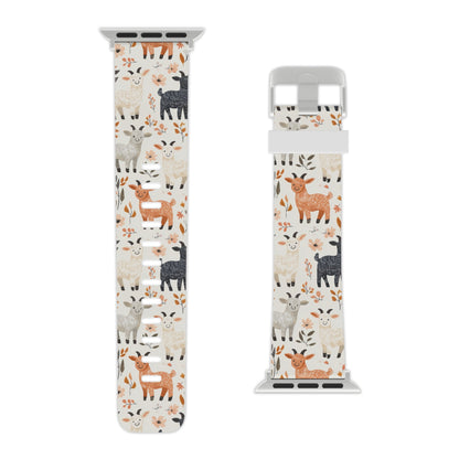 Smiley Goats & Dried Flowers Apple Watch Band - BOGO Cases