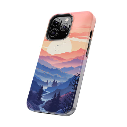 Smokey Mountains iPhone Case In Pastel Watercolor Print, Perfect Gift for Nature, Hiking & Appalachian Trail Lovers, iPhone 11, 12, 13, 14, & 15 - BOGO Cases