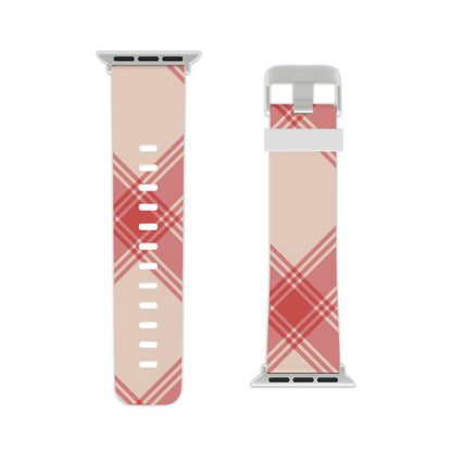 Soft Peachy Red Plaid Apple Watch Band - BOGO Cases