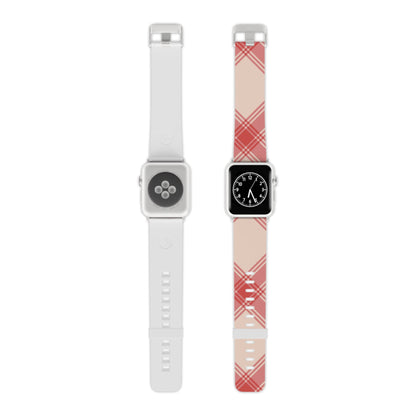 Soft Peachy Red Plaid Apple Watch Band - BOGO Cases