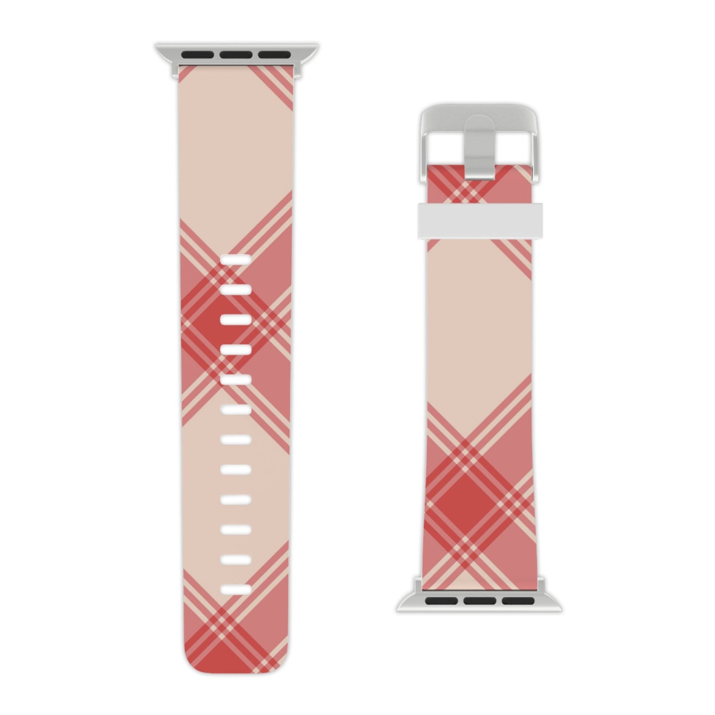 Soft Peachy Red Plaid Apple Watch Band - BOGO Cases