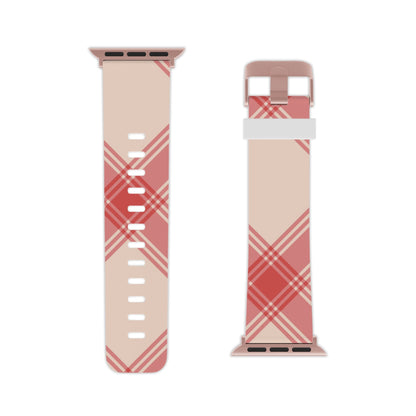 Soft Peachy Red Plaid Apple Watch Band - BOGO Cases