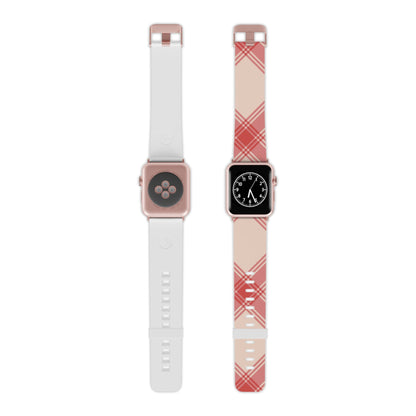 Soft Peachy Red Plaid Apple Watch Band - BOGO Cases