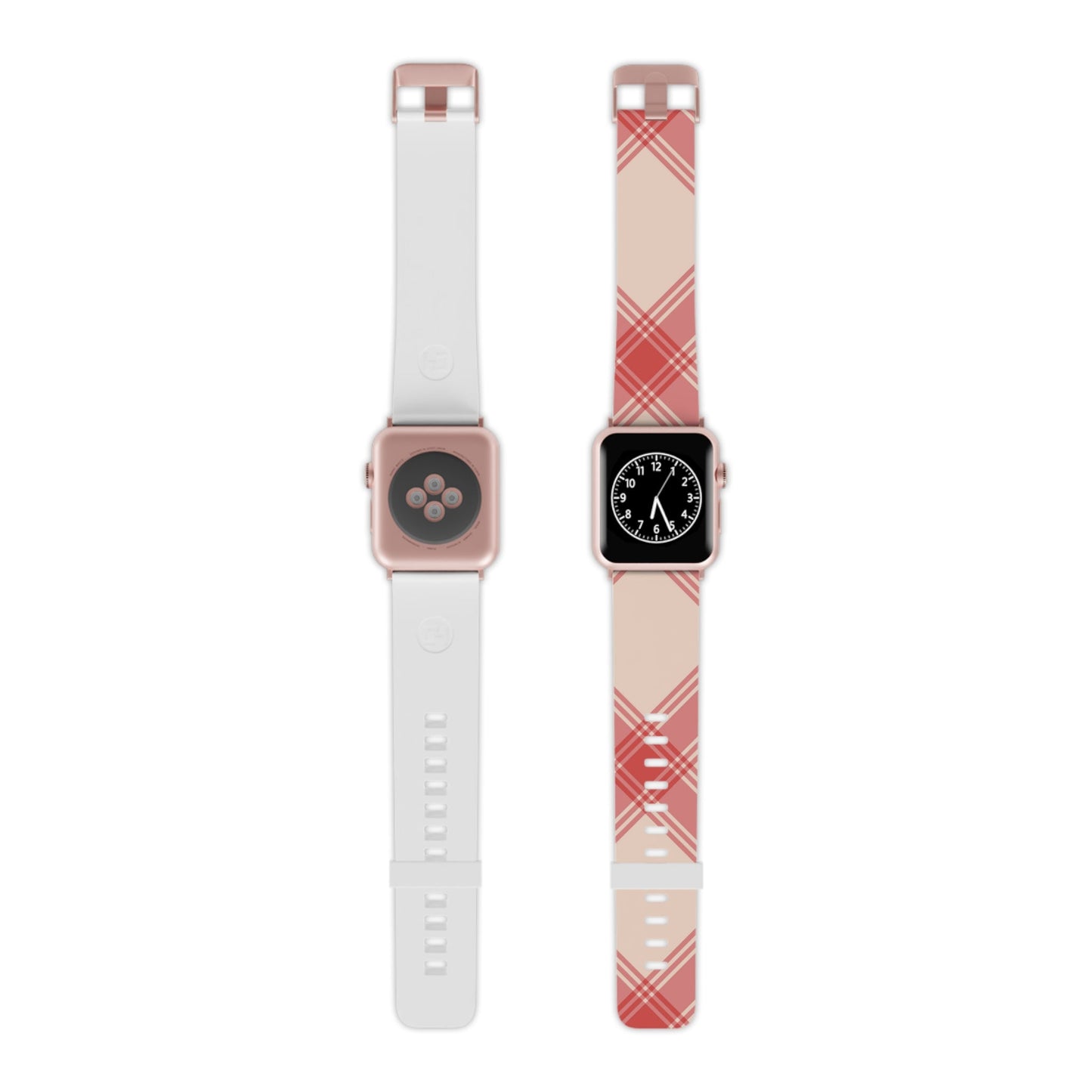 Soft Peachy Red Plaid Apple Watch Band - BOGO Cases