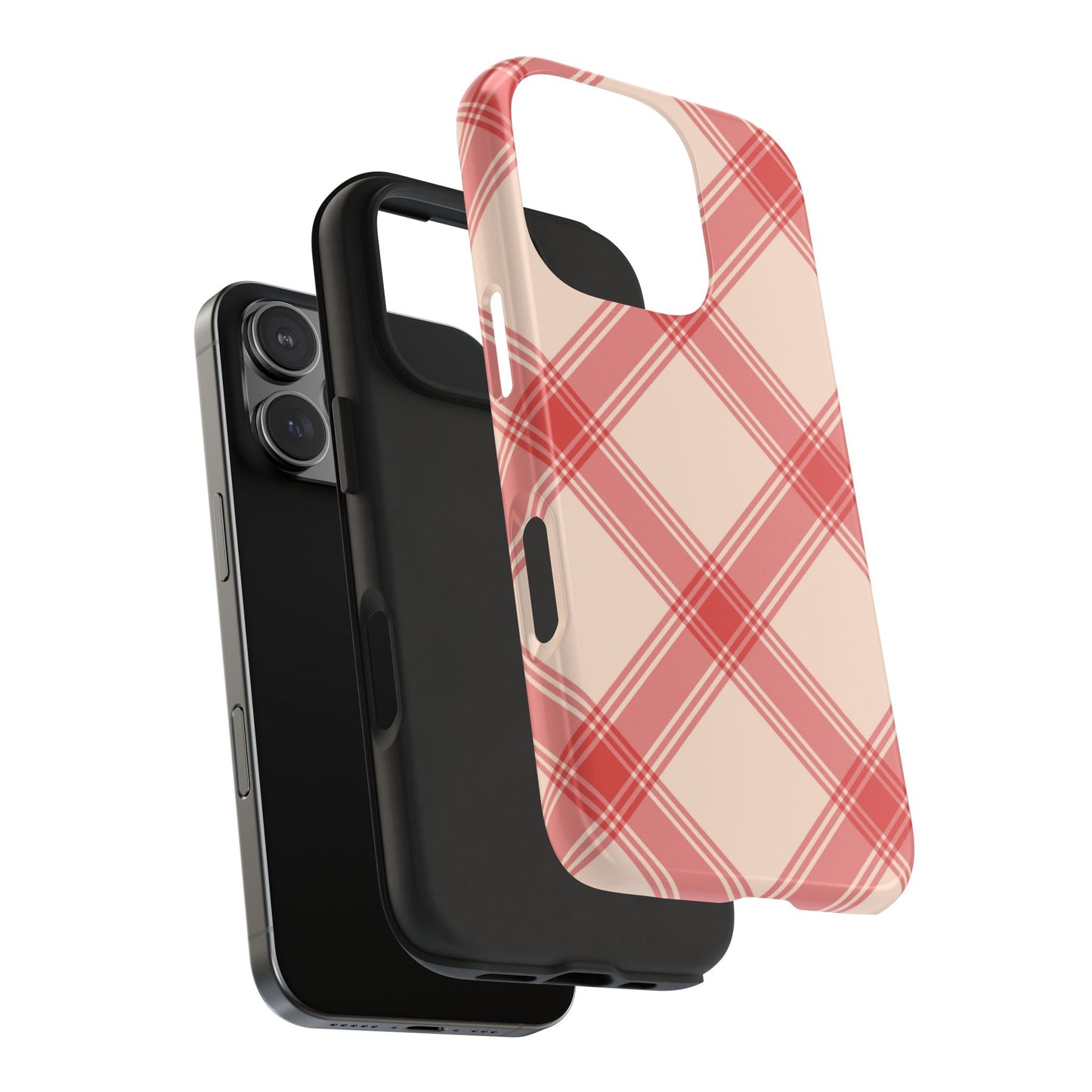 Soft Peachy Red Plaid iPhone Case - BOGO Cases