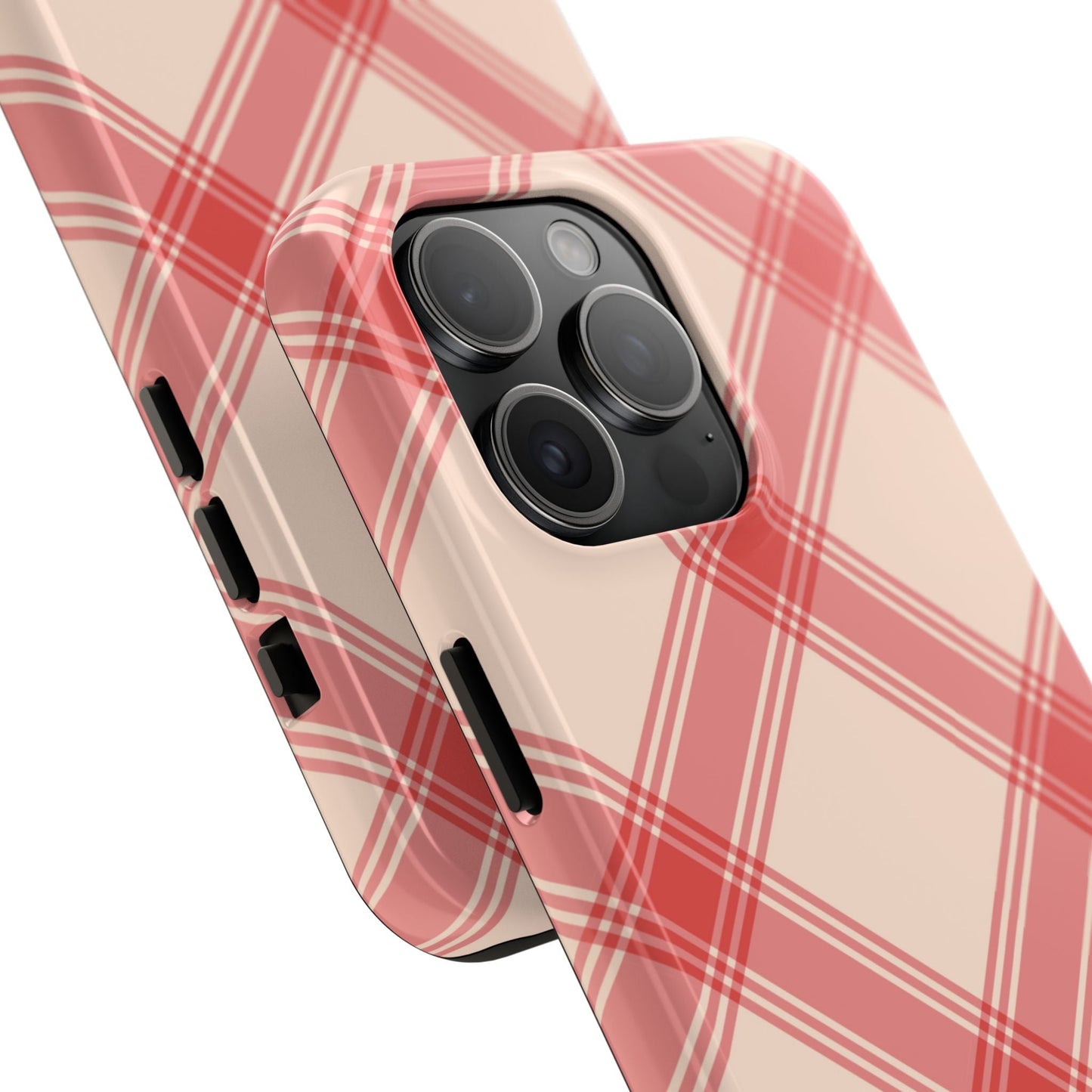 Soft Peachy Red Plaid iPhone Case - BOGO Cases