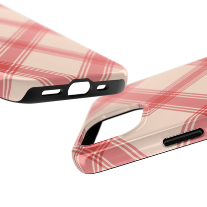 Soft Peachy Red Plaid iPhone Case - BOGO Cases