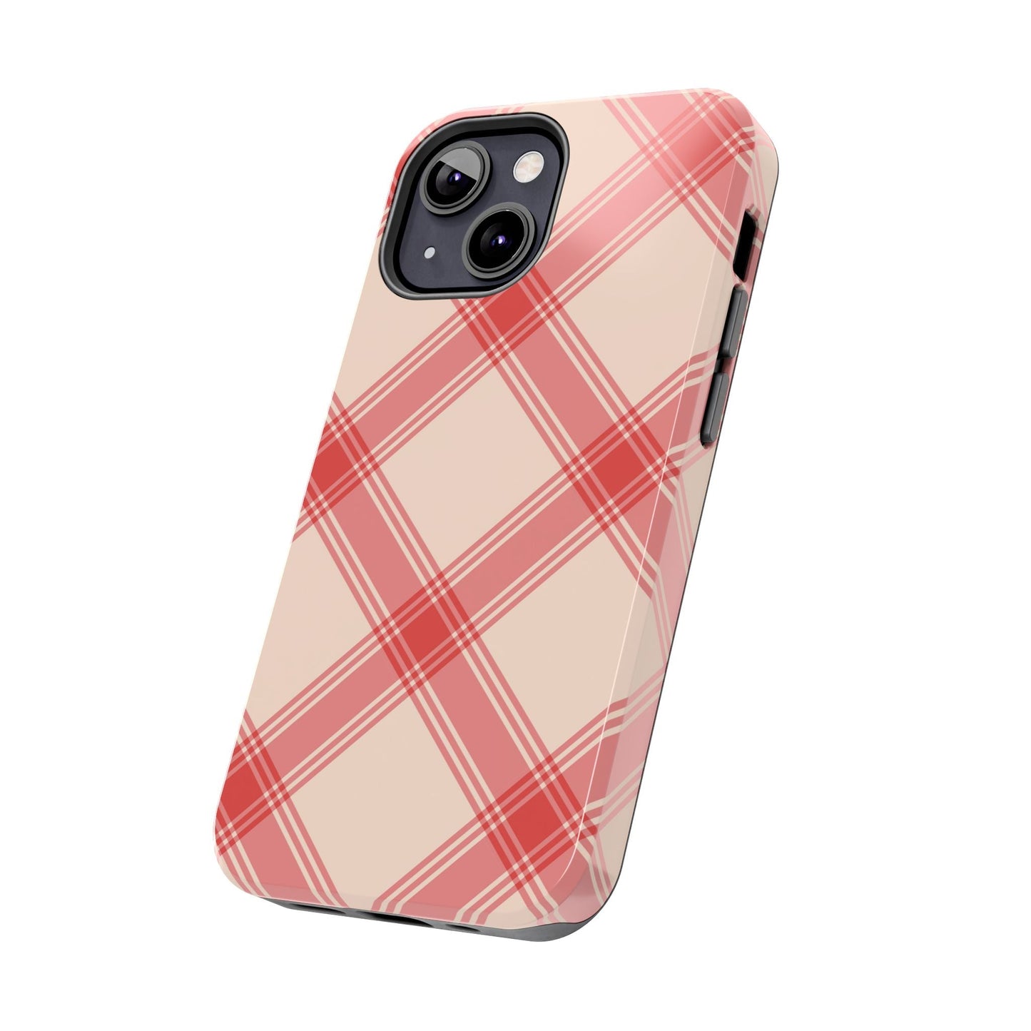 Soft Peachy Red Plaid iPhone Case - BOGO Cases