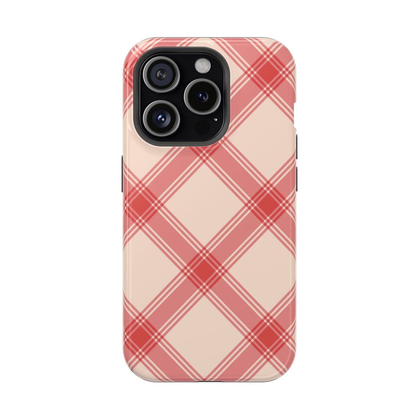 Soft Peachy Red Plaid MagSafe Case - BOGO Cases
