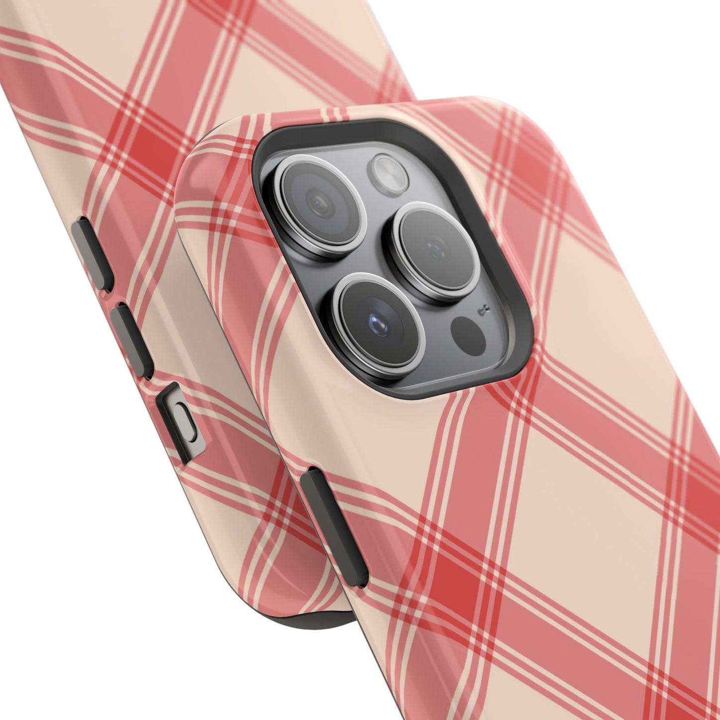 Soft Peachy Red Plaid MagSafe Case - BOGO Cases
