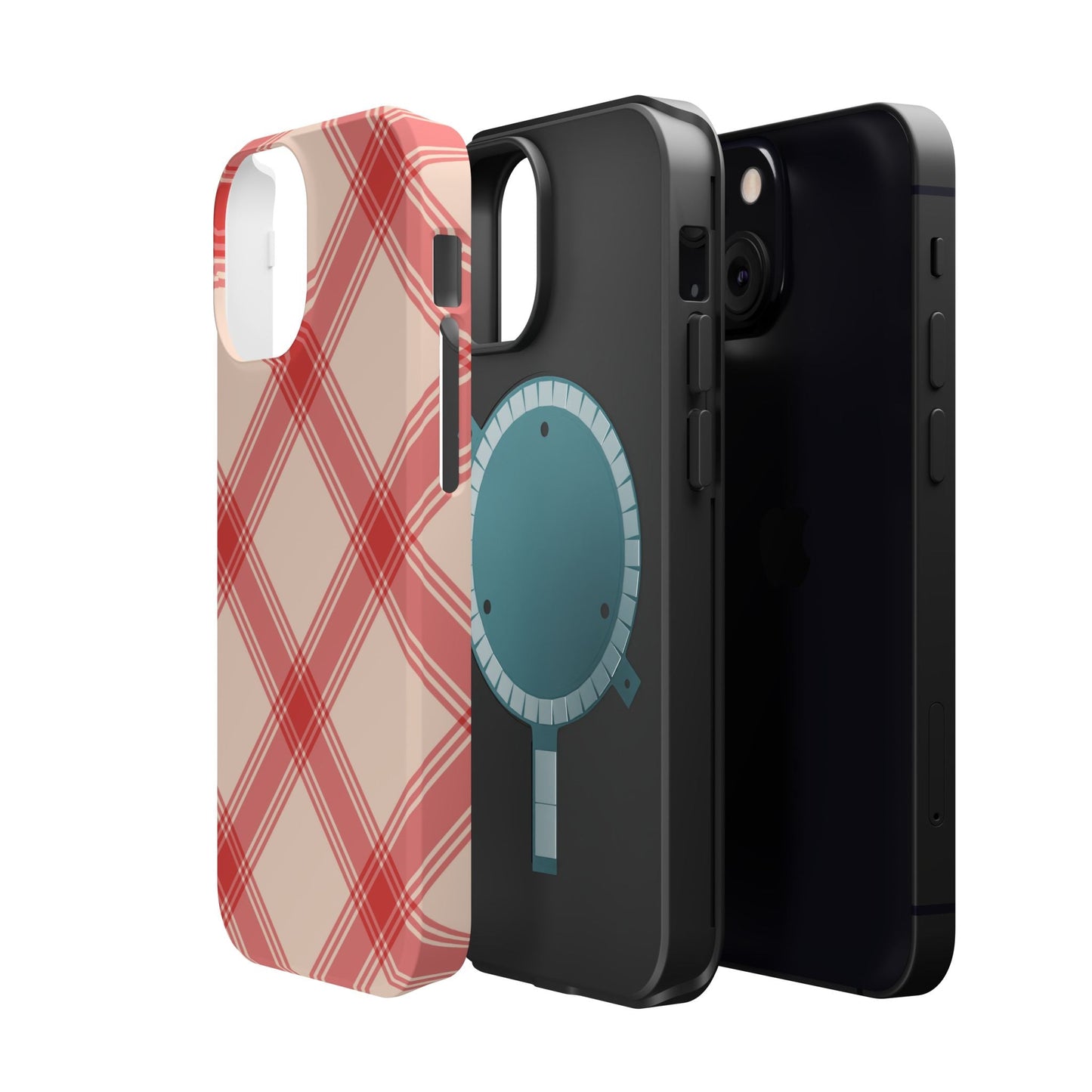 Soft Peachy Red Plaid MagSafe Case - BOGO Cases