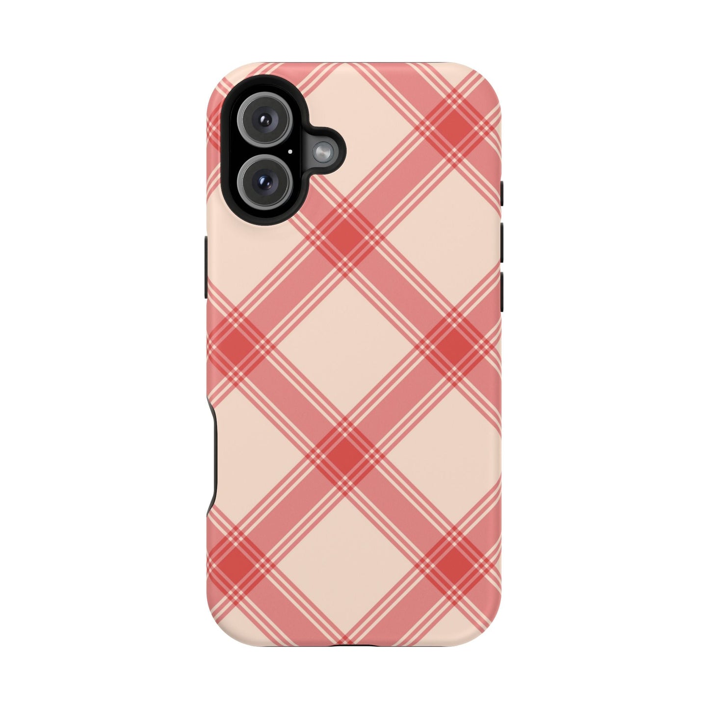 Soft Peachy Red Plaid MagSafe Case - BOGO Cases