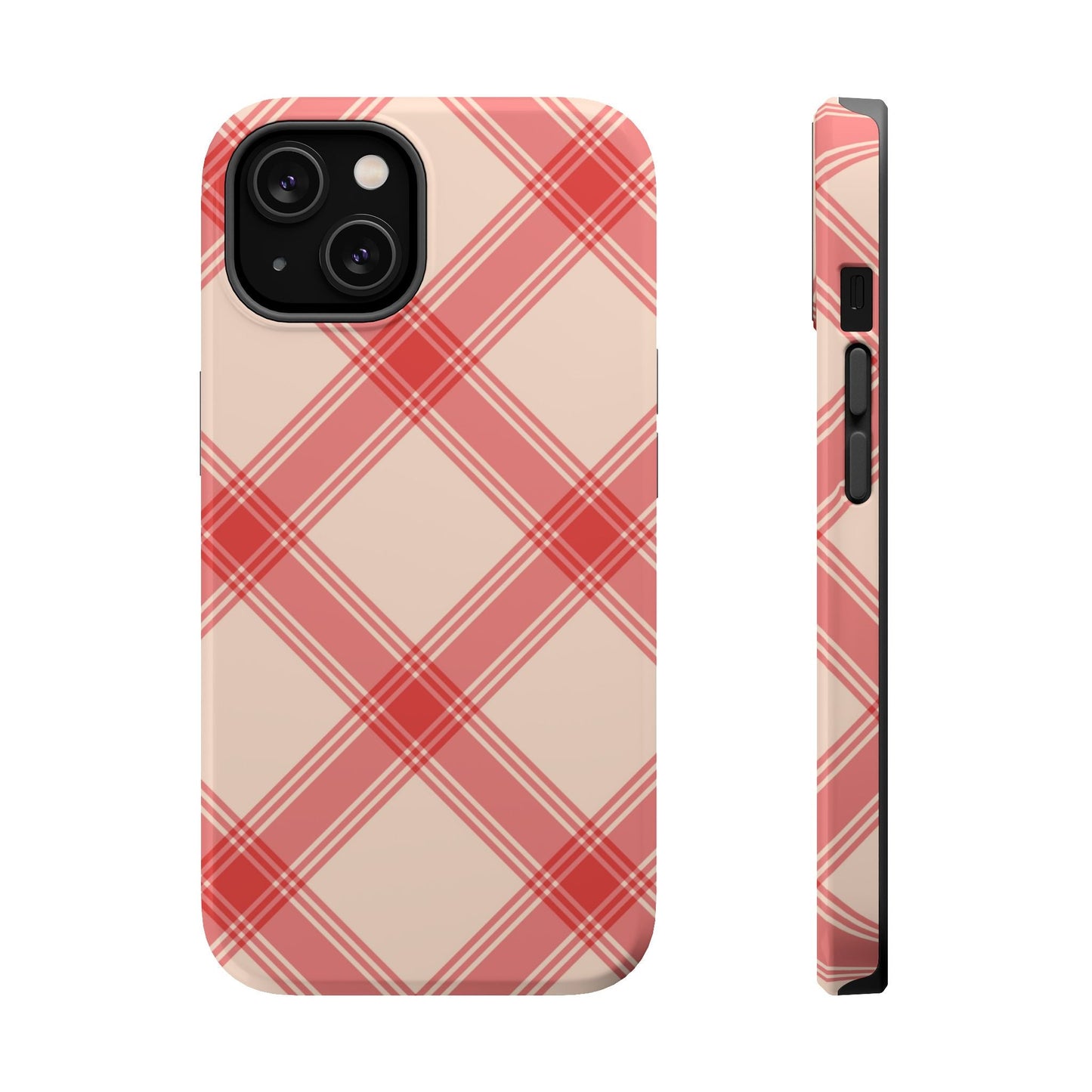 Soft Peachy Red Plaid MagSafe Case - BOGO Cases