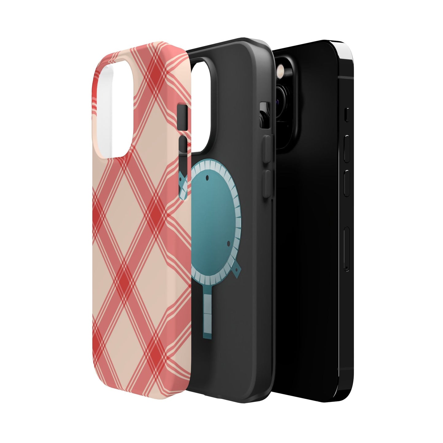 Soft Peachy Red Plaid MagSafe Case - BOGO Cases