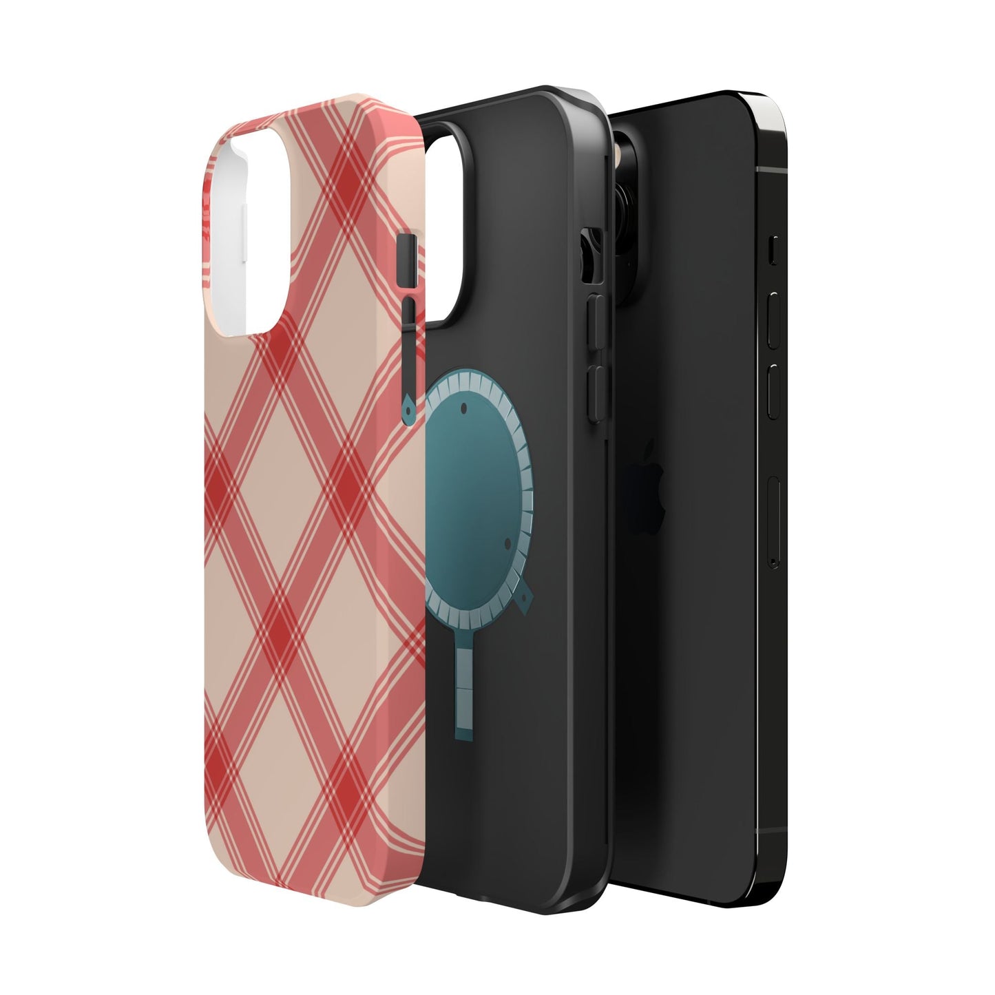 Soft Peachy Red Plaid MagSafe Case - BOGO Cases