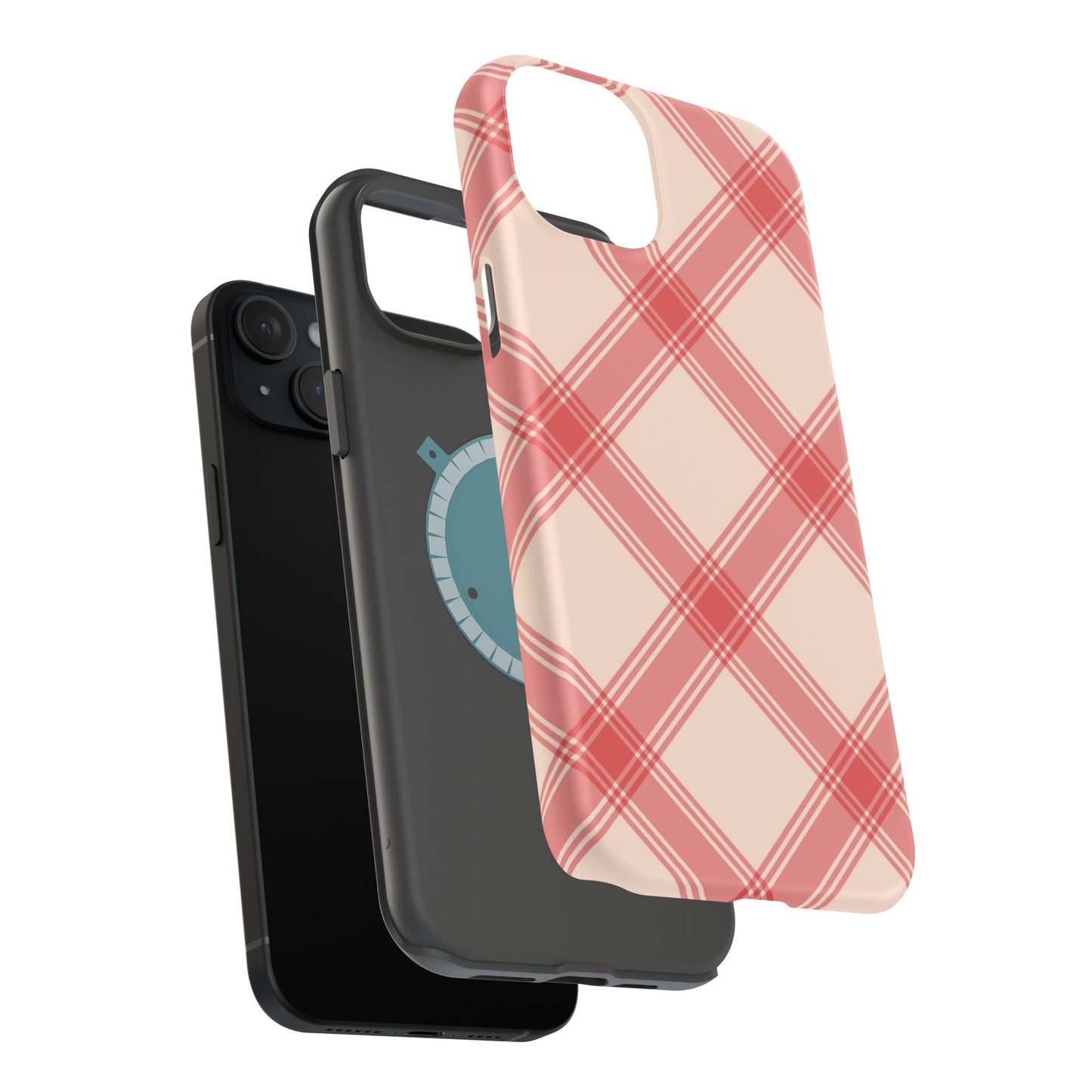 Soft Peachy Red Plaid MagSafe Case - BOGO Cases