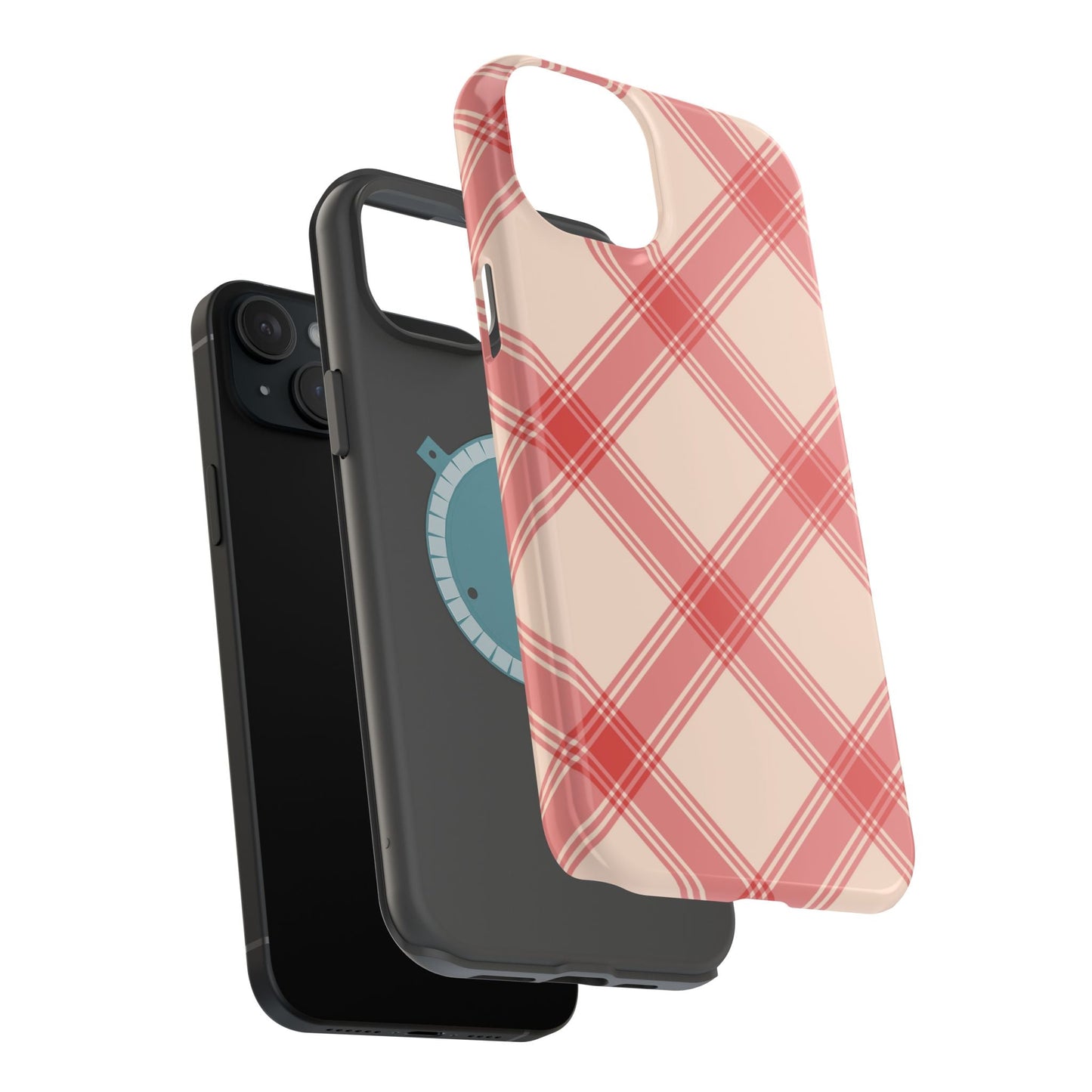 Soft Peachy Red Plaid MagSafe Case - BOGO Cases