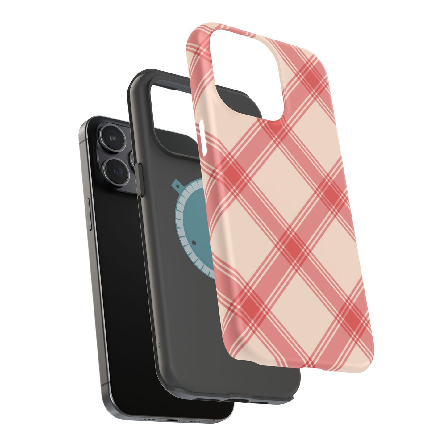 Soft Peachy Red Plaid MagSafe Case - BOGO Cases
