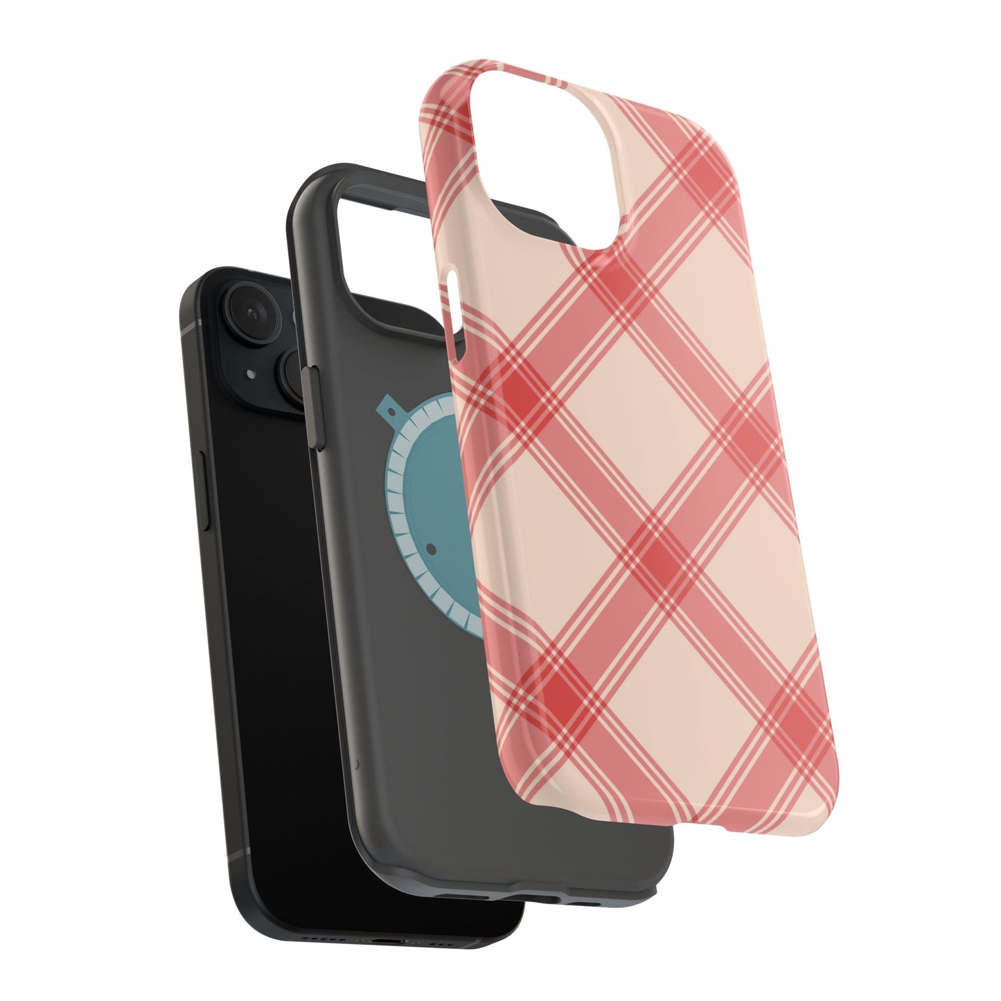 Soft Peachy Red Plaid MagSafe Case - BOGO Cases