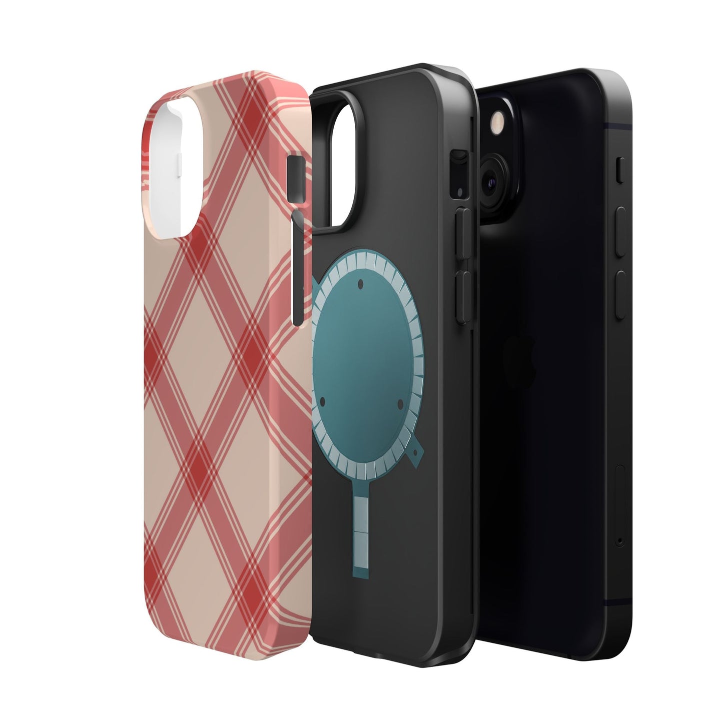 Soft Peachy Red Plaid MagSafe Case - BOGO Cases